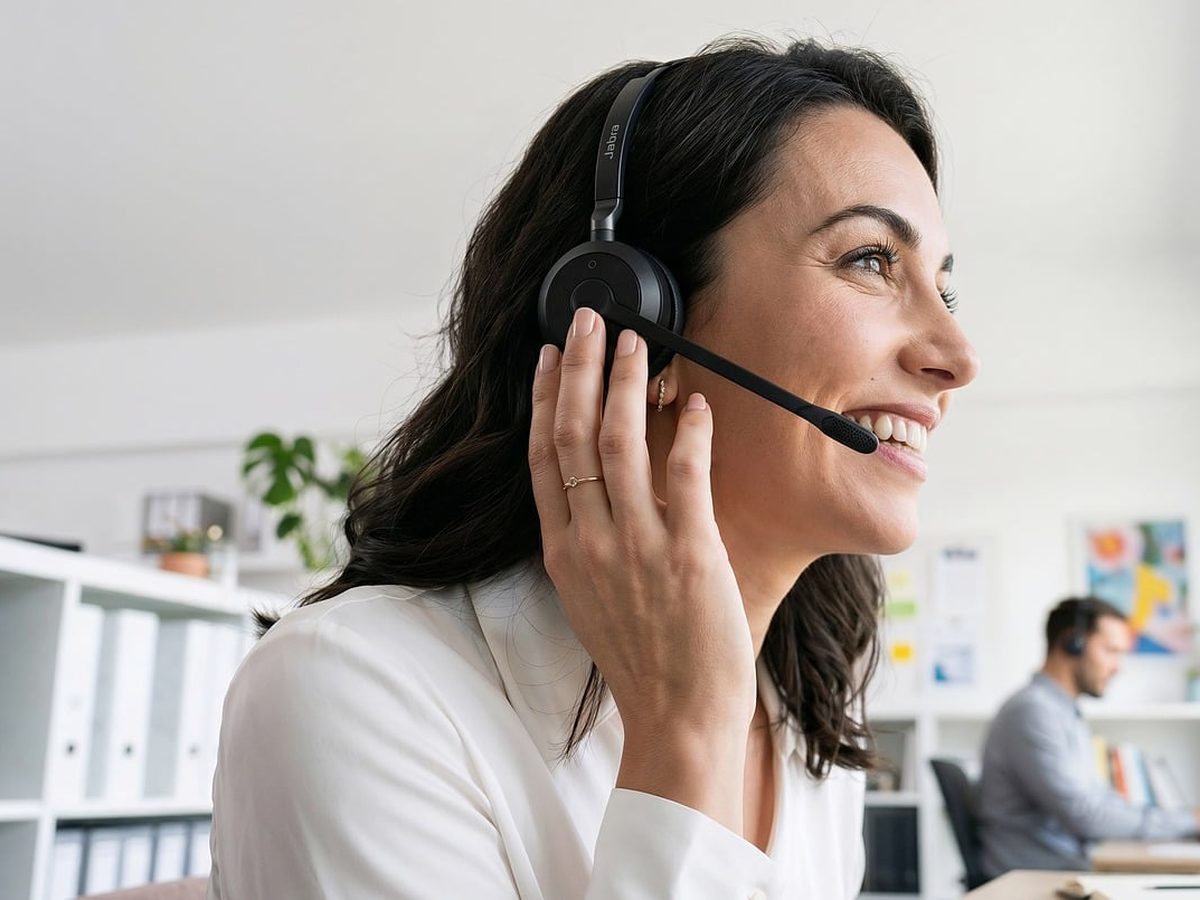 Live Agent wearing a headset, ready to take your call
